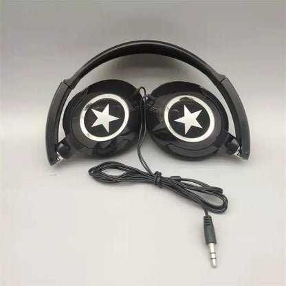 Sound Wired Headphones Over Ear Headset Bass HiFi Sound Music Stereo Earphones Flexible Adjustable Headset For PC Mobile