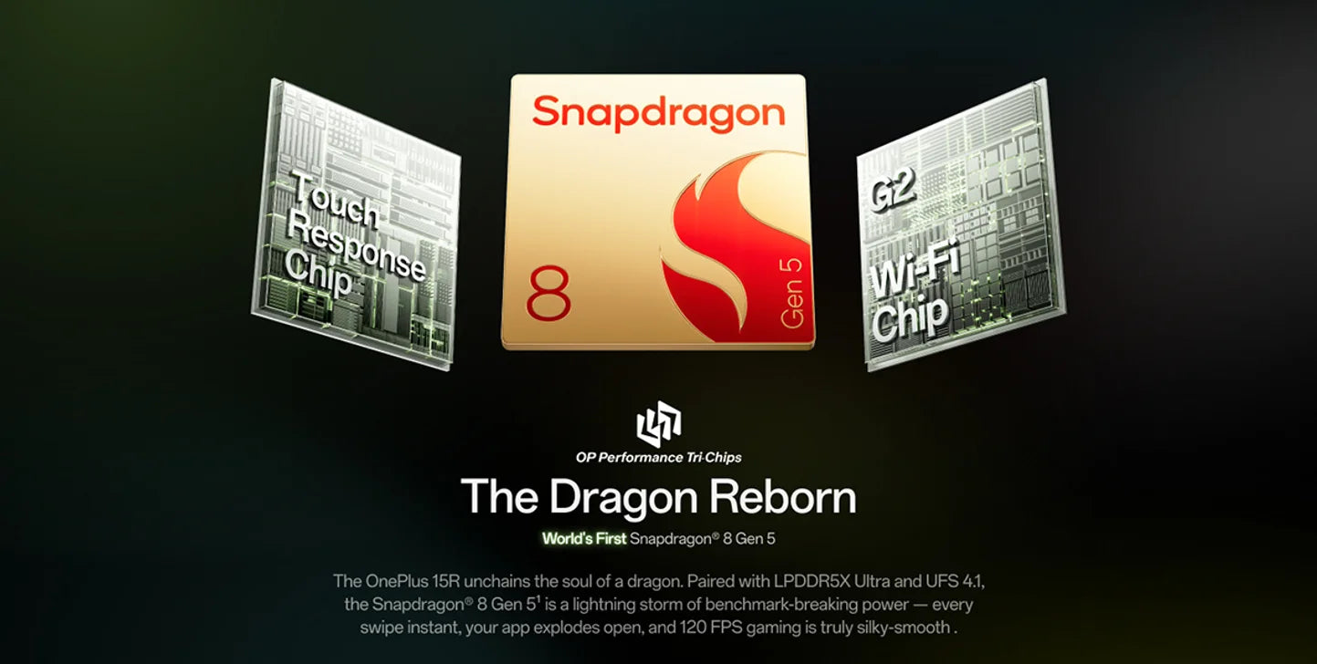 All New OnePlus 15R Global Version Smartphone Snapdragon 8 Gen 5 7400mAh Battery 80W SUPERVOOC 165Hz Display Bluetooth 6.0