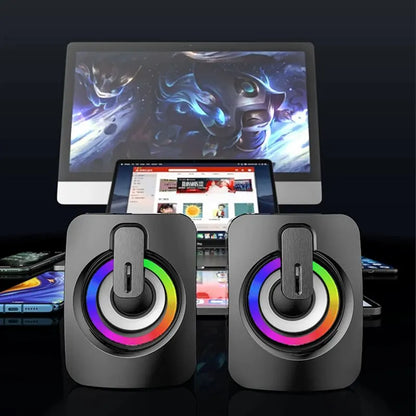 Computer Speakers HiFi Stereo Microphone Audio PC Speaker USB Wired Caixa De Som with LED Light for Desktop Computers PC Laptops