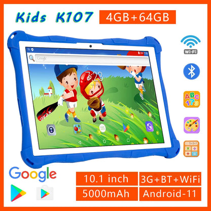 BDF Kids 10.1 Inch Tablet Android 11 Pc 4GB Ram 64GB Rom 3G SIM Card Slot Built in children's program software WiFi Bluetooth