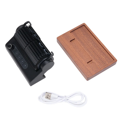 Mechanical  Clock Accurate Timer  Desk Clock Decorative Automatic Page Turning Calendar with Wood Base for Living Room