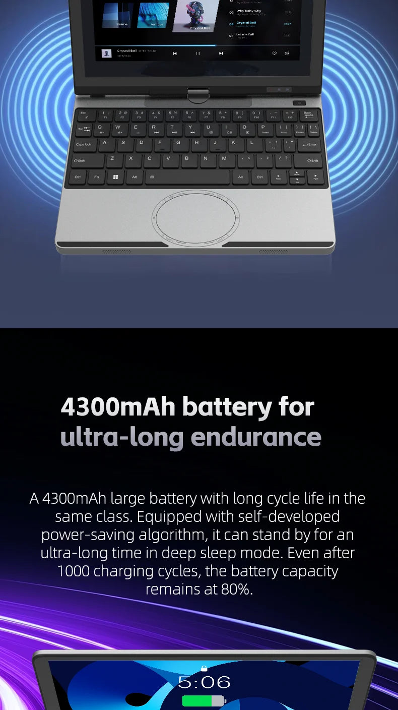 10.5Inch Touch Screen Laptop Intel N95 16GB DDR4 1TB SSD Portable Mini Office Notebook PC Full-function Type-C Port