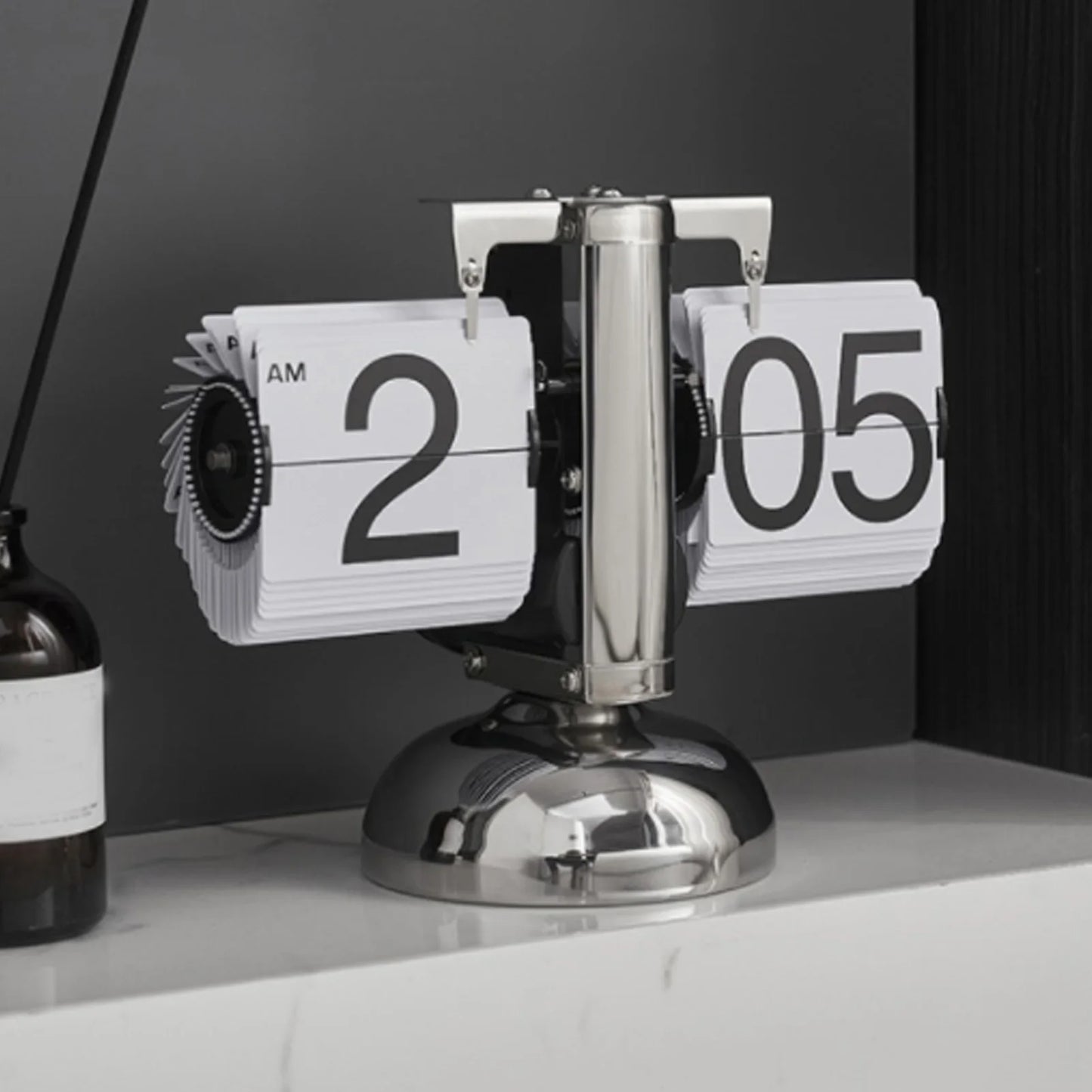 Clock Digital  Down Clock Retro Minimalist Single Foot Mechanical Auto  Clock Desk Clock for Home Livingroom