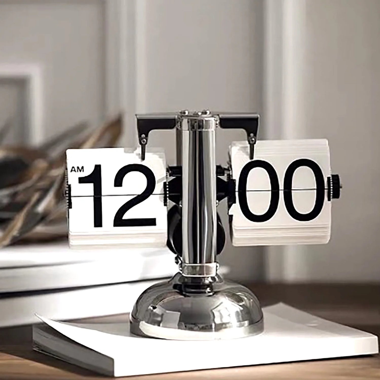Clock Digital  Down Clock Retro Minimalist Single Foot Mechanical Auto  Clock Desk Clock for Home Livingroom