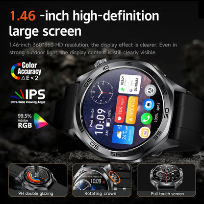 2026 new smartwatch with 1.46-inch IPS display, Ipx8 water resistance rating. 400 mAh battery featuring over 100 activity modes,