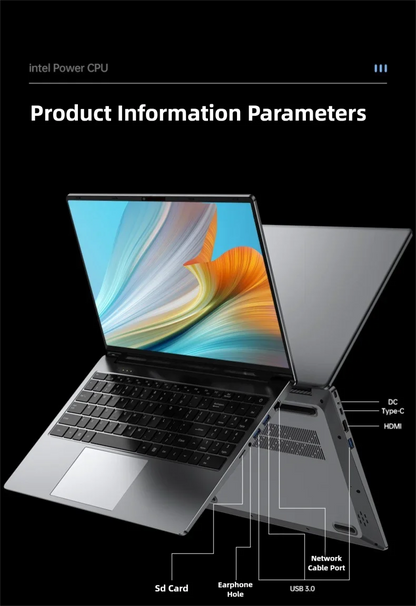 2026 New  Intel Core i7 5500U Laptop 15.6" IPS  Screen RAM 16GB Rom 128GB 256GB 512GB 1TB SSD Windows 11 Pro