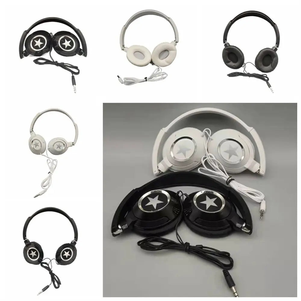 Flexible Wired Headphones HiFi Sound Music Stereo Over Ear Headset Noise Cancelling Adjustable Foldable Headphones