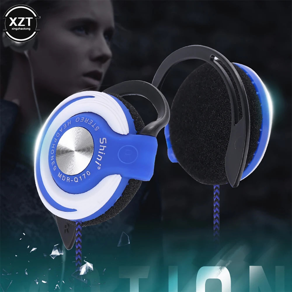 Wired Headphones HIFI Heavy Bass Headset Over-ear Adjustable Ear Hook Earphones Music Earphone For Phone