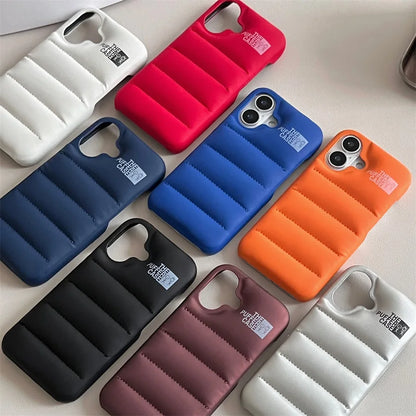 Stylish Down Jacket Phone Case Solid Color The Puffer Case for iPhone17 Air 17Pro ProMax Fashion Soft Phone Cover Case
