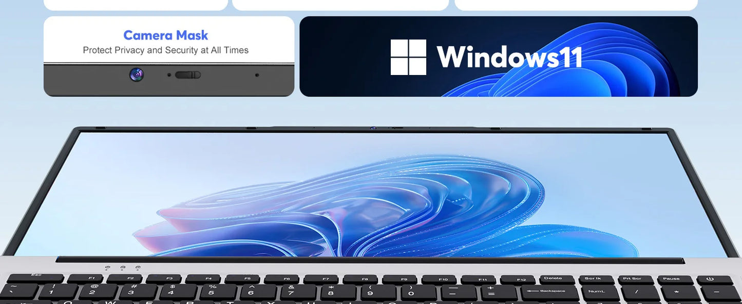 ACEMAGIC 17.3-inch laptop 16GB DDR4 512GB SSD IntelN97/N95/4300 3.6GHz lightweight and portable high-definition WiFi5 180 ° open
