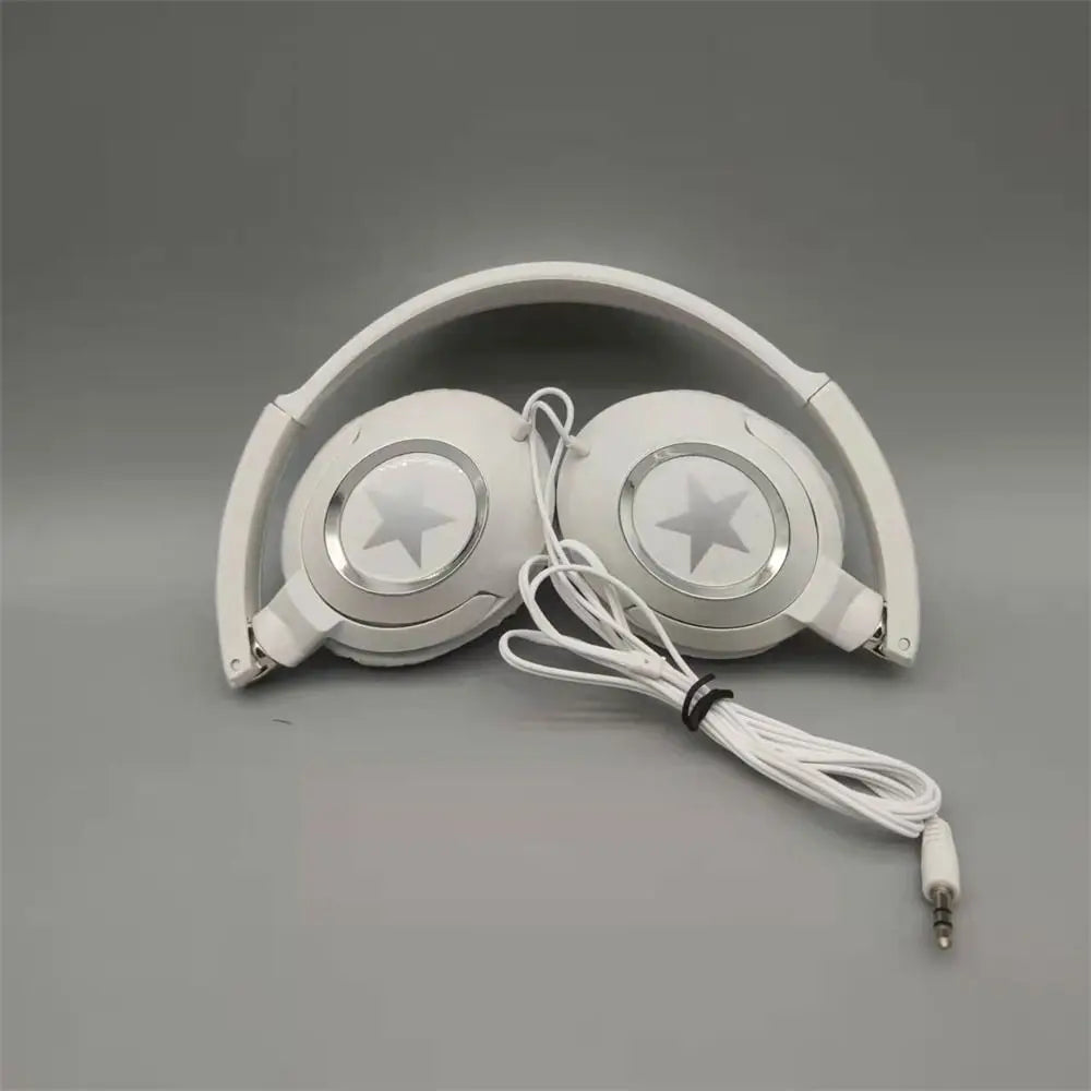 Flexible Wired Headphones HiFi Sound Music Stereo Over Ear Headset Noise Cancelling Adjustable Foldable Headphones