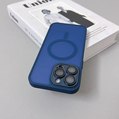 Magnetic Luxury Translucent Armor Shockproof Case For iPhone 16 15 14 13 12 11 Pro Max For Magsafe Wireless Charge Phone Cover