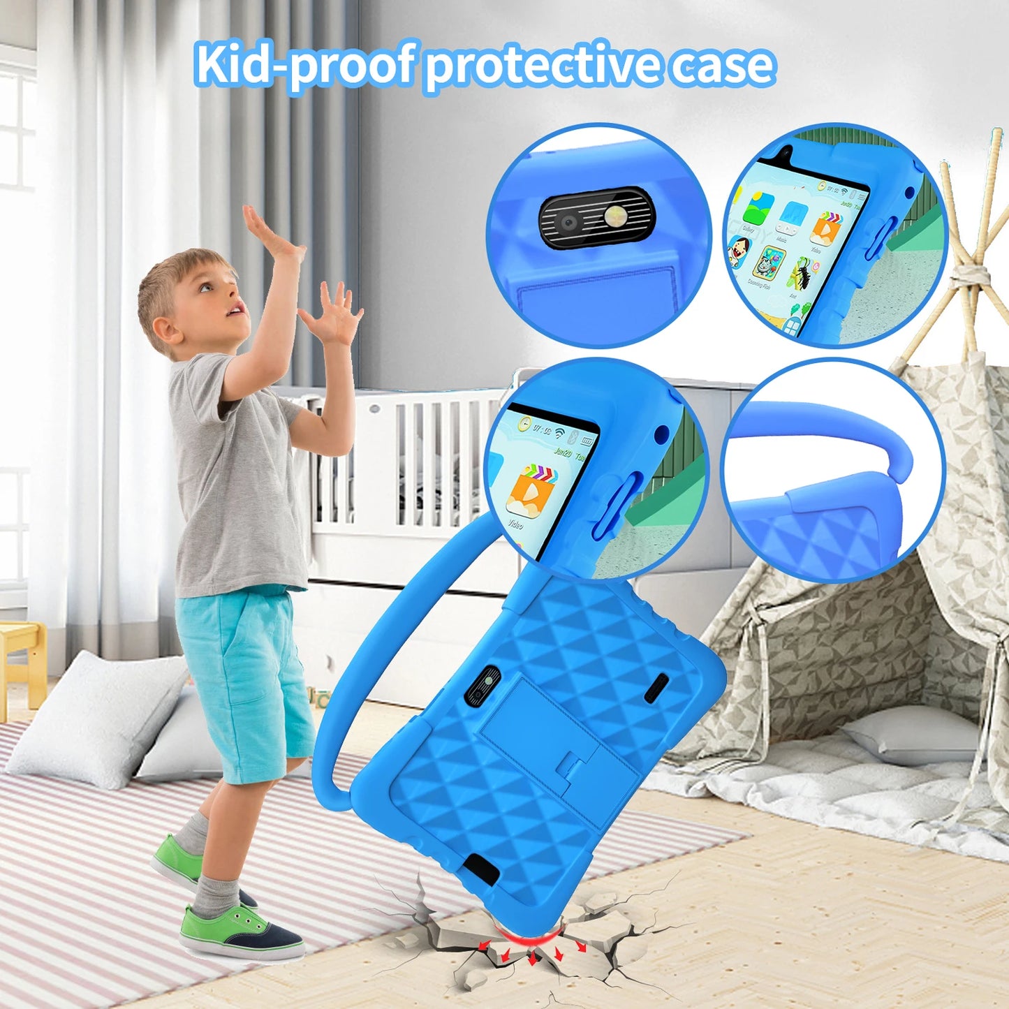New 5G WiFi 7 Inch Kids Tablets Android 13 Quad Core 4GB RAM 64GB ROM 4000mAh Bluetooth Children's Gift Kids Software Tablet Pc