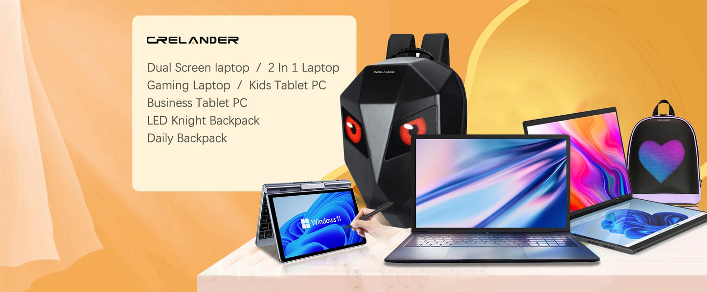 CRELANDER X16 Double Screen Laptops 16 Inch + 14 Inch Touch Screen intel core  i7-9750 Windows 11 Portable PC Notebook Computer