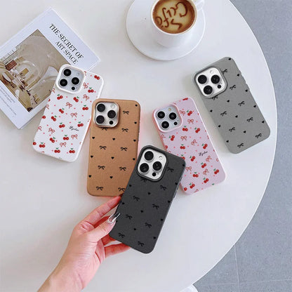 Pink Black Bowknot Lichee Pattern Phone Case For OPPO Reno 14 Pro 13F 12F 11F 13 12 11 10 Pro 8T 7 7Z 6 5 4 5G A31 A53 A57 cover