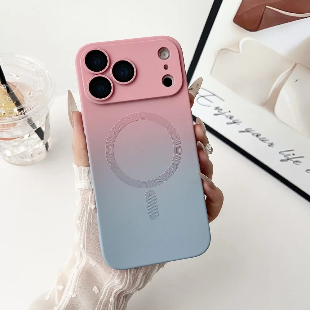 Gradient Magnetic Case for iPhone 17 Pro Max 17 Pro Air Cover Mag-safe Wireless Shell Full Camera Lens Film Soft Silicone Fundas