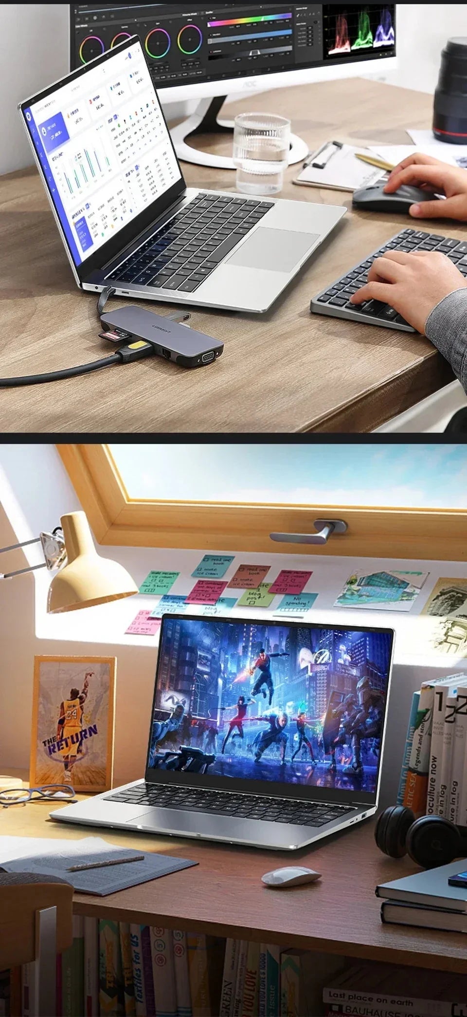 14.1" Laptop Computer Windows 11 Pro Intel Atom A3950 Notebook PC 12GB RAM 512GB 1TB M.2 SSD 1920*1080P Office Study Computer