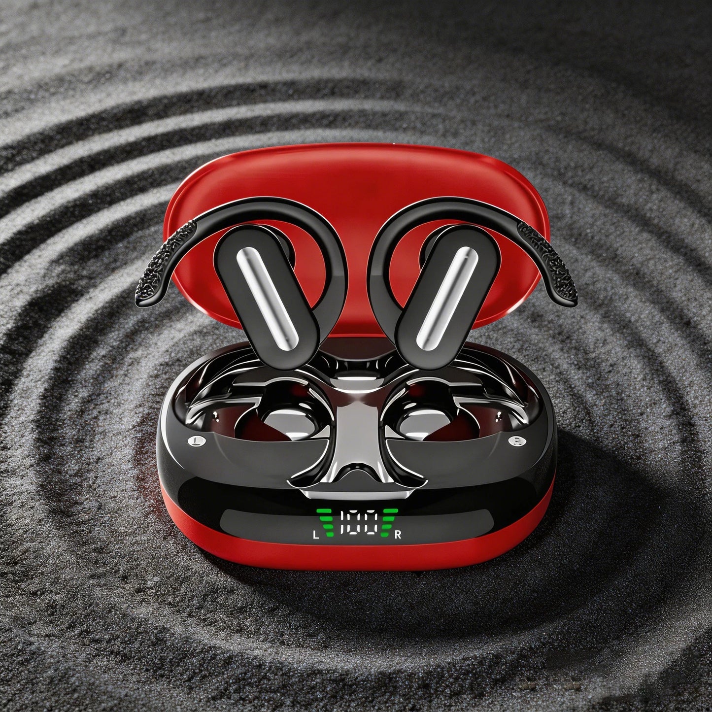 Wireless headphones - Sport ear-type wireless headphones come with a built-in high-definition microphone, an LED screen, a charg