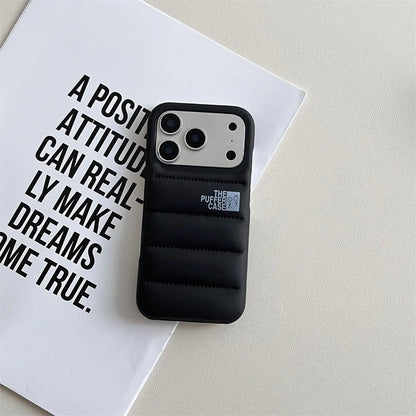 Stylish Down Jacket Phone Case Solid Color The Puffer Case for iPhone17 Air 17Pro ProMax Fashion Soft Phone Cover Case