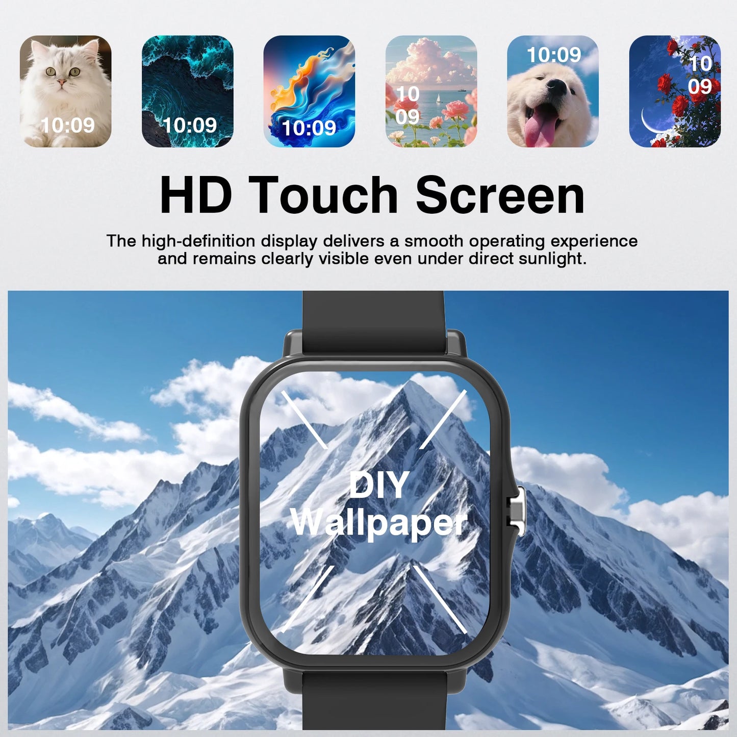 Smart Watch, Wireless Call/Dial, Multi-Sport Mode, Multiple APP Reminders, Suitable for Men and Women, Compatible with IPhone/An