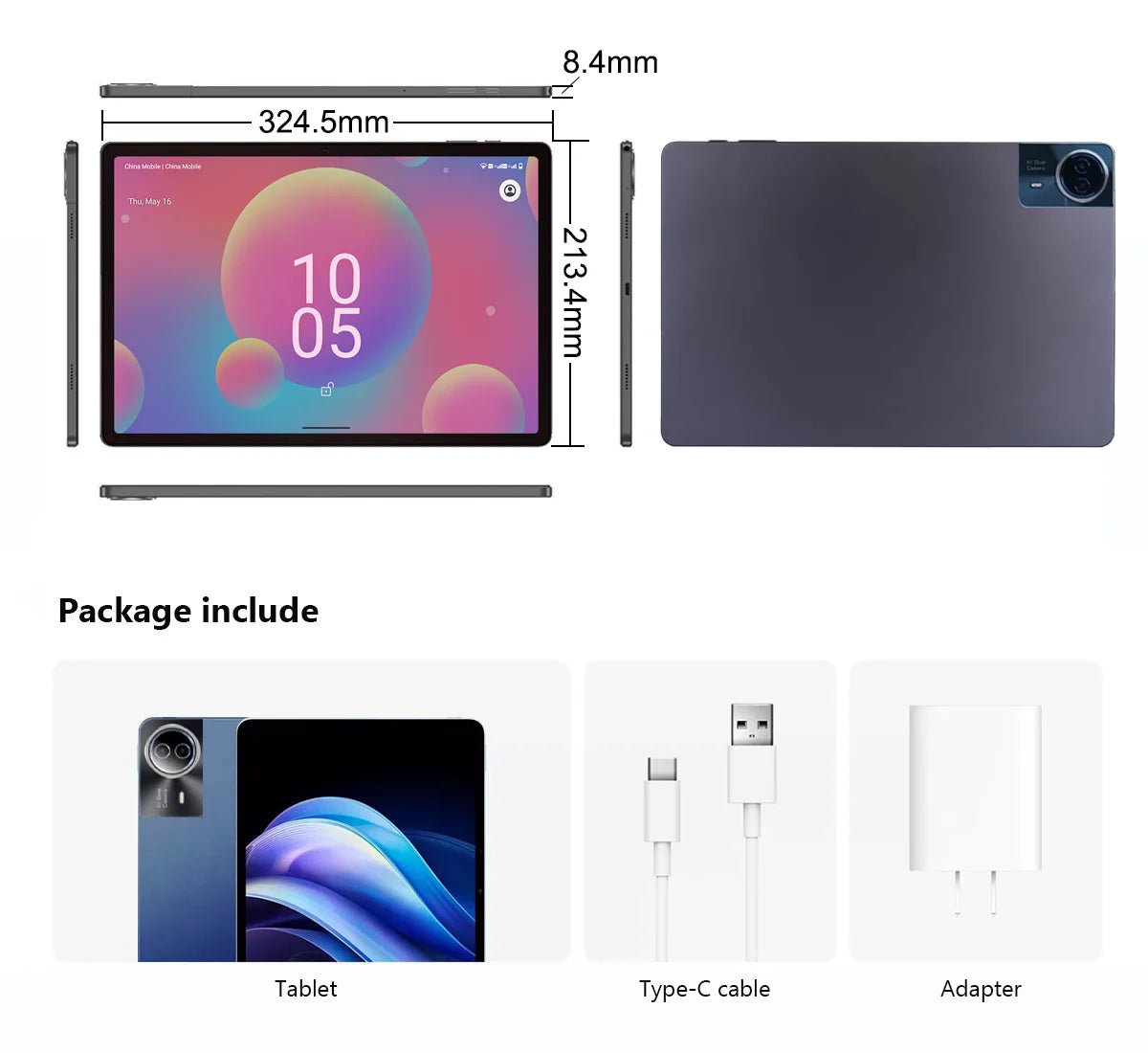 Nenmone Mpad15 14 Inch Tablet Android 15 16GB+512GB 1920*1200 4G Phone Call Tablet 14inch Bluetooth 5G WiFi Pad 12000mAh 32MP