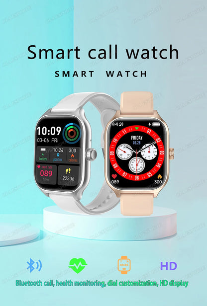 Smart Watch Men 2.01 Inch AMOLED Screen Waterproof Multiple Sport Mode Fitness HD Bluetooth Calls Smartwatch Men Women Bracelet