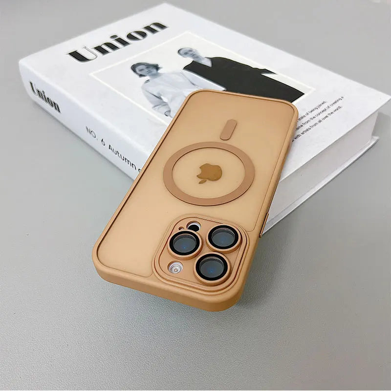 Magnetic Luxury Translucent Armor Shockproof Case For iPhone 16 15 14 13 12 11 Pro Max For Magsafe Wireless Charge Phone Cover