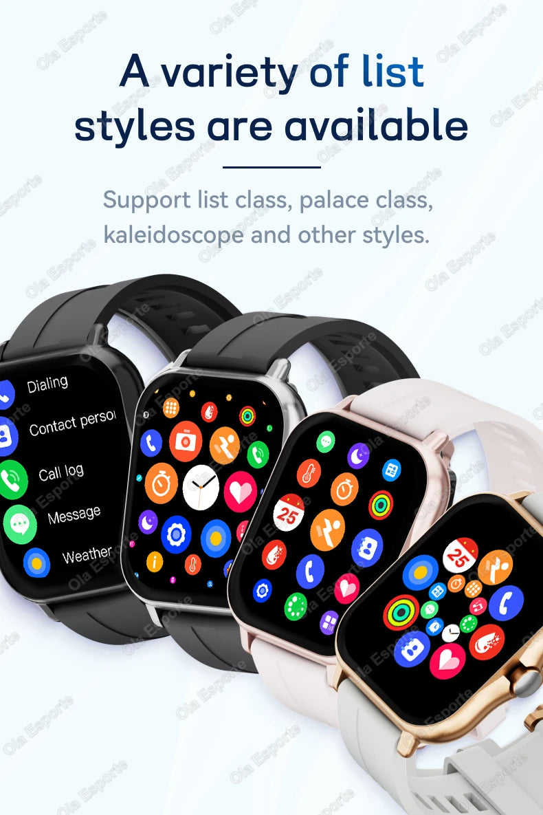 Smart Watch 1.83" Hd Screen Bluetooth Call Heart Rate Blood Oxygen Health Monitor Sports Smartwatch Women Men Holiday Gifts New
