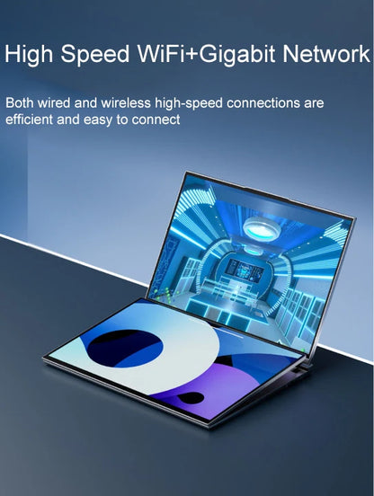 GLF-S1 laptop 16+16 inch Big Dual Screen Intel i5-12450H laptop computers camera Windows 11 DDR4 M.2 2280 2TB WIFI dual notebook
